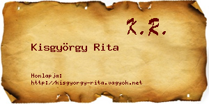 Kisgyörgy Rita névjegykártya