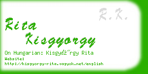 rita kisgyorgy business card